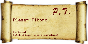 Pleser Tiborc névjegykártya